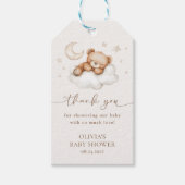 On Cloud Nine Neutral Teddy Bear Baby Shower Favor ギフトタグ (正面)