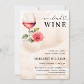 On Cloud Wineテーマハートスクリプトブライダルシャワー 招待状 (正面)
