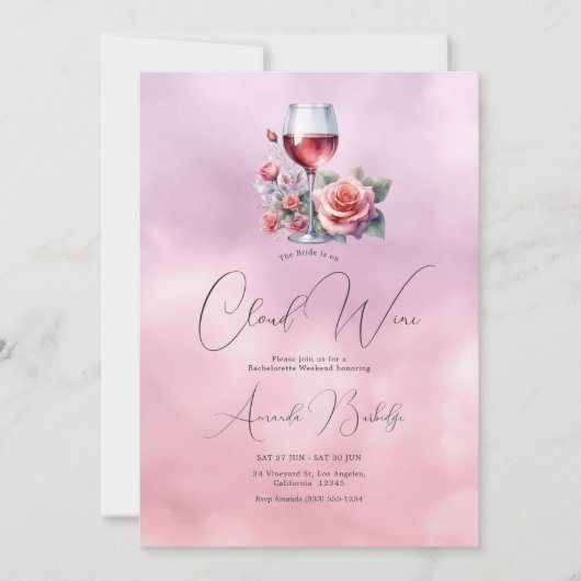 On Cloud Wineバチェロレッテ週末 招待状 (正面)