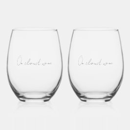 「On Cloud Wine(雲上のワイン)」おしゃれで遊び心のあるバーカート ステムなしワイングラス