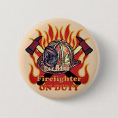 On Duty Fire Fighter pin 缶バッジ (正面)