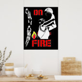 On Fire – バスケットボール – ポスター (キッチン)