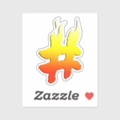 On Fire Hashtag Symbol シール (シート)