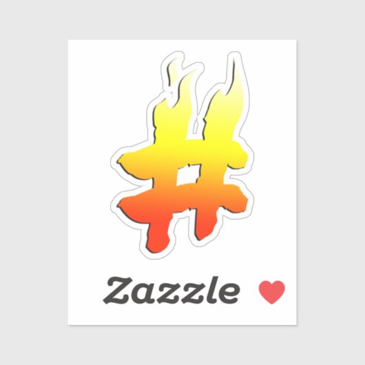On Fire Hashtag Symbol シール (シート)