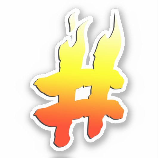 On Fire Hashtag Symbol シール (正面)