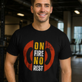 On Fire No Rest やる気を起こさせる Gym Tシャツ | フィットネス