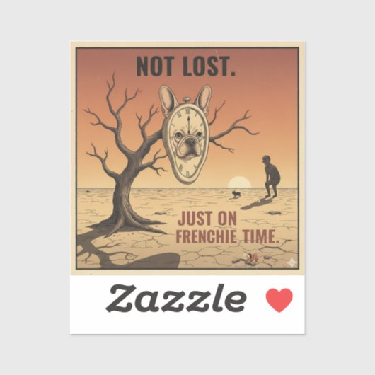 On Frenchie Time Funny French Bulldog Design シール (シート)