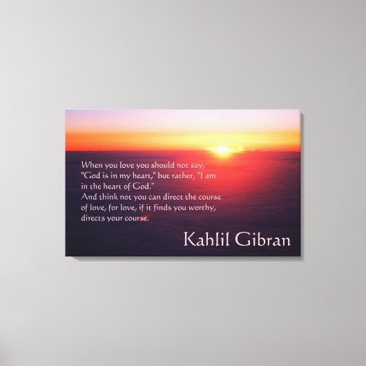 On Love - The Prophet by Kahlil Gibran キャンバスプリント (正面)