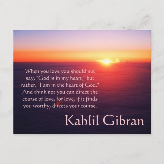 On Love - The Prophet by Kahlil Gibran ポストカード (正面)