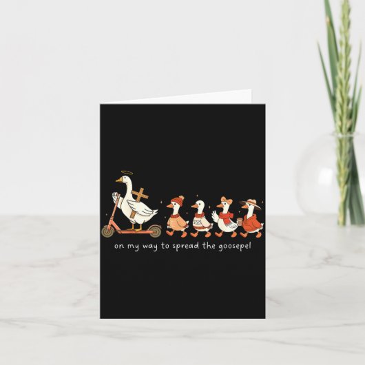 On My Way To Spread The Goosepel Funny Christian F カード (正面)