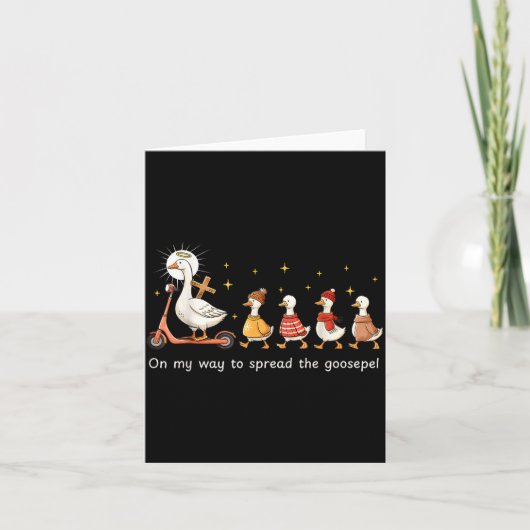 On My Way To Spread The Gospel Funny Goose Christi カード (正面)