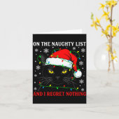 On Naughty List And Regret Nothing Christmas Cat K カード (黄色い花)