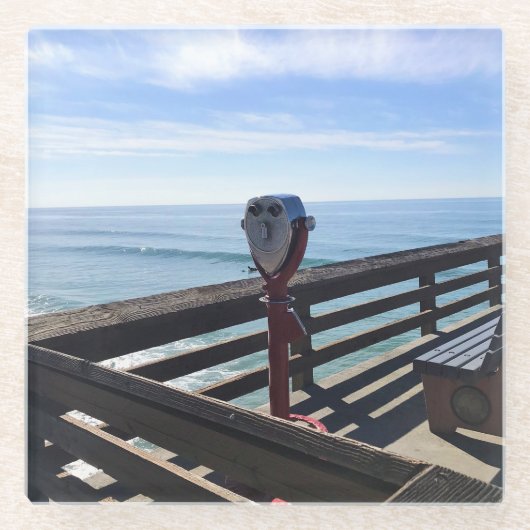 On Newport Pier, Newportビーチ,カリフォルニア ガラスコースター (正面)
