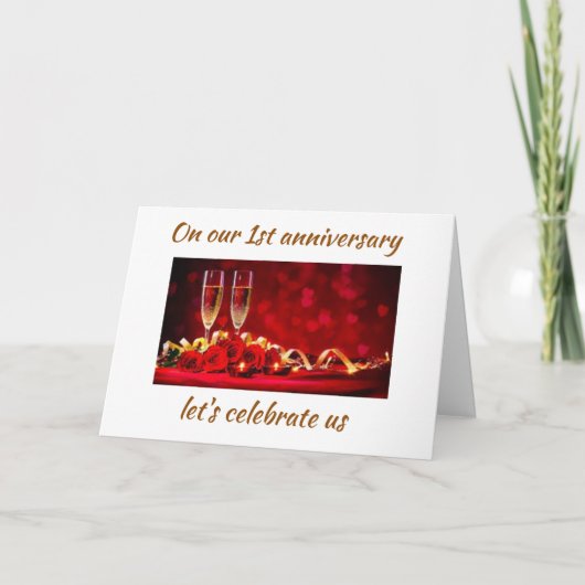 ON *OUR1st ANNIVERSARY* CELEBRATE *US* CARD カード (正面)
