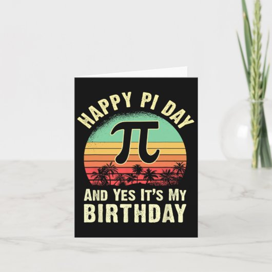 On Pi生まれ Day誕生日デコレーションHappy 14 March カード (正面)