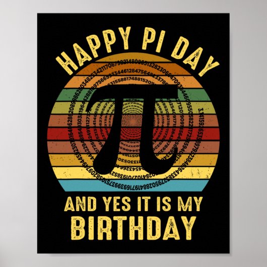 On Pi生まれ Day誕生日デコレーションHappy 14 March ポスター (正面)