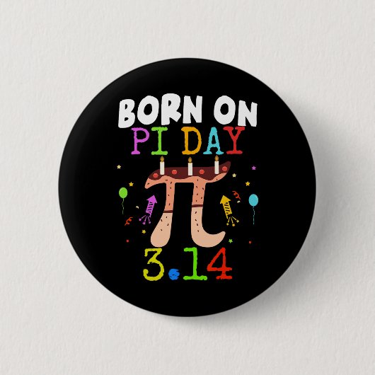 On Pi 生まれ Day誕生日2025 Happy Pi Day Math Tea 缶バッジ (正面)