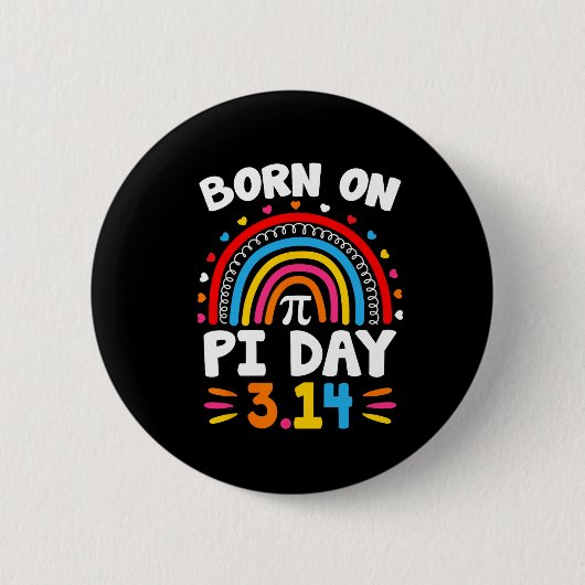 On Pi 生まれ Day誕生日2025 Happy Pi Day Math Tea 缶バッジ (正面)