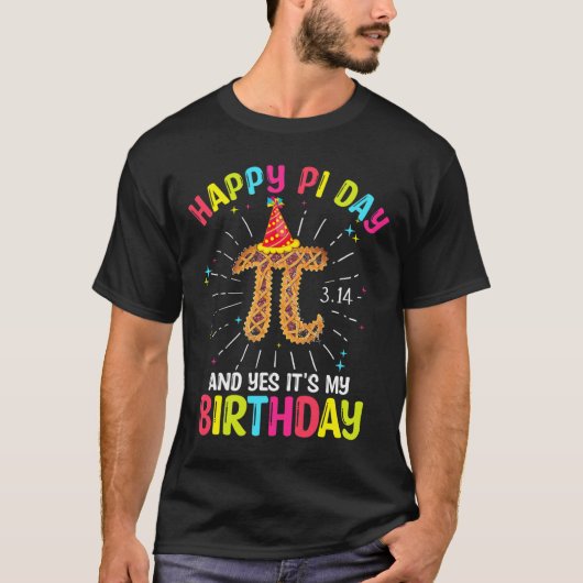 On Pi 生まれ Day 3月誕生日シャツハッピーPi Natio Tシャツ (正面)