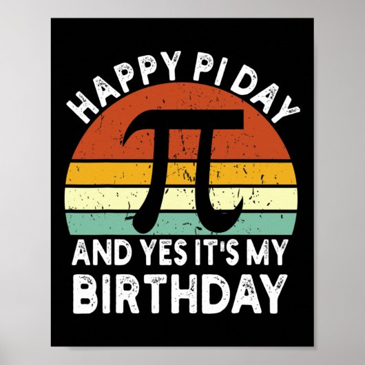 On Pi Day生まれ誕生日Happy 14 On March 14 Th Tea ポスター (正面)