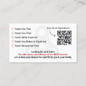 On Point Bikes Custom Design 名刺 (裏面)