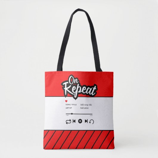 On Repeat Favorite Song shopping Book Tote Bag トートバッグ (正面)