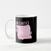 On Santa's Petty List Me Santa Christmas Design Lo コーヒーマグカップ (左)