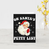 On Santa's Petty List Santa Christmas Xmas Holiday カード (黄色い花)