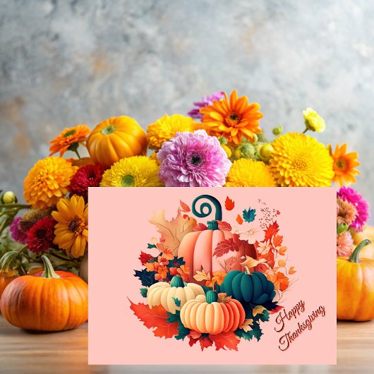 On Thanksgiving we give thanks カード