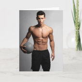 On The Ball Hot Guy Greetings Card カード (正面)