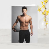 On The Ball Hot Guy Greetings Card カード (黄色い花)