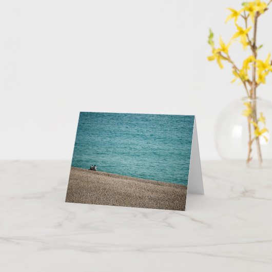 On the beach at Beer カード (黄色い花)