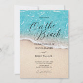On The Beach Blue Ocean wedding Invitation 招待状 (正面)