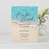 On The Beach Blue Ocean wedding Invitation 招待状 (スタンド正面)