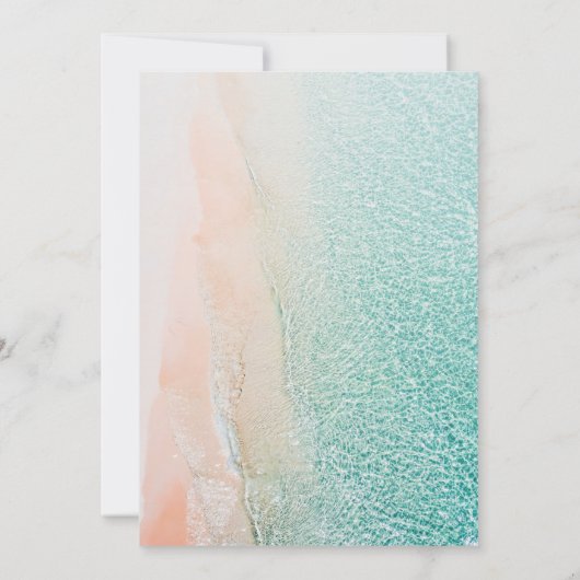 On The Beach Summer tropical  wedding 招待状 (裏面)