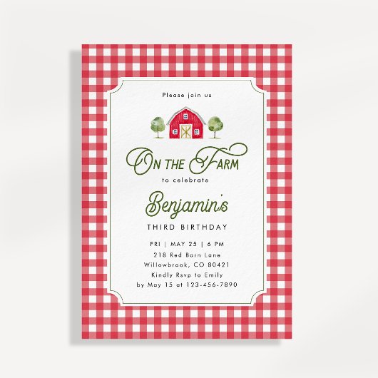 On the Farm Birthday Invitation 案内状