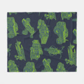 On the Go Blue & Green Moving Vehicle Boys フリースブランケット (正面(横))