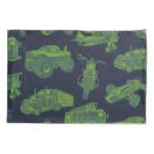 On the Go Blue & Green Moving Vehicle Boys 枕カバー (裏面)