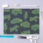 On the Go Blue & Green Moving Vehicle Boys 薄葉紙 (クラフト)