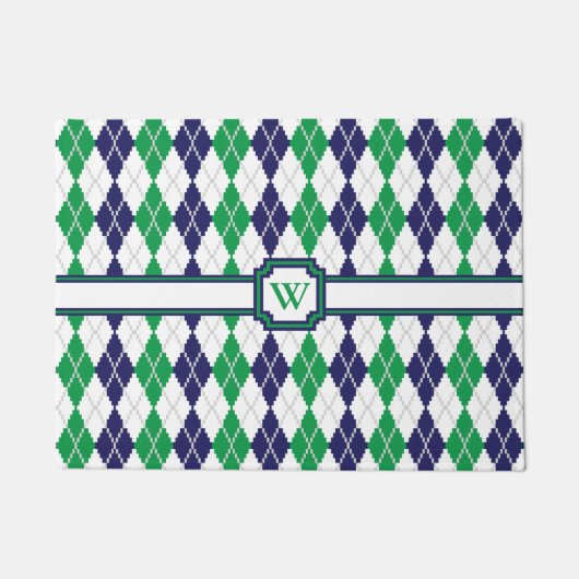 On the Green アーガイル Doormat ドアマット (正面)
