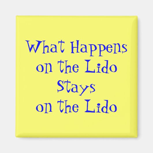 On the Lido Blue on Yellow マグネット (正面)