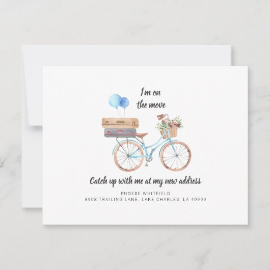 On The Move New Address Boho Moving Announcement 案内状 (正面)