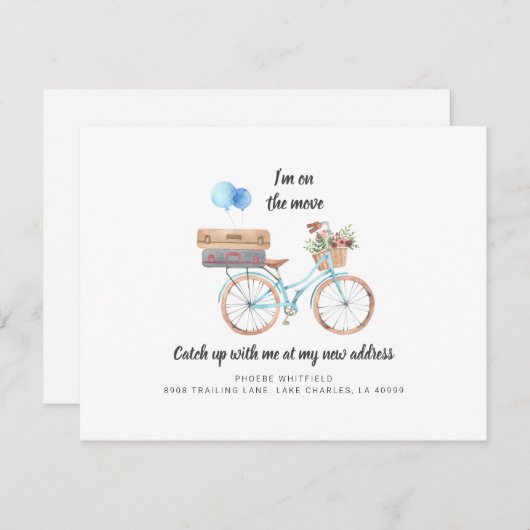 On The Move New Address Boho Moving Announcement 案内状 (正面/裏面)