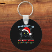 On The Naughty List And I Regret Nothing Cat Chris キーホルダー (正面)