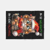 On The Naughty List And I Regret Nothing Cat Chris フリースブランケット (正面(横))