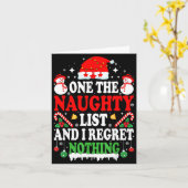 On The Naughty List And I Regret Nothing Funny Chr カード (黄色い花)