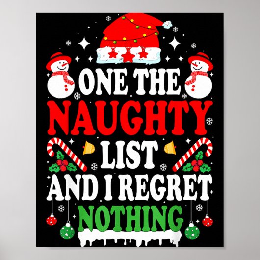 On The Naughty List And I Regret Nothing Funny Chr ポスター (正面)