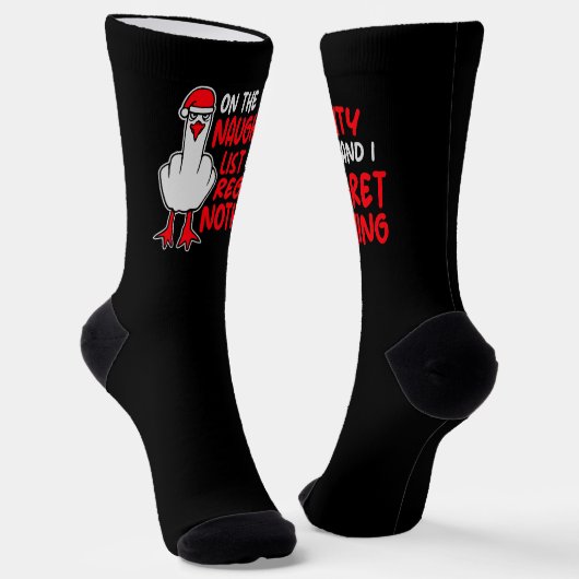 On The Naughty List And I Regret Nothing Seagull ソックス (傾斜あり)
