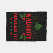On The Naughty List Nailed It Christmas  フリースブランケット (正面(横))