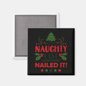 On The Naughty List Nailed It Christmas  マグネット (正面/裏面)